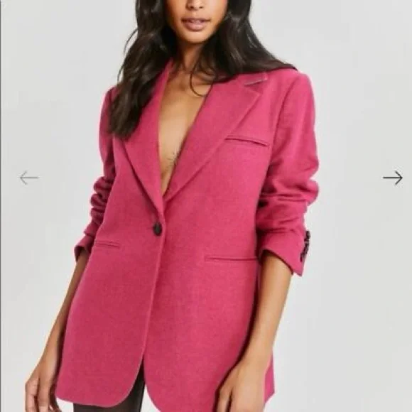 Something Navy Pink Blazer Tailored Oversized Fit - Picture 1 of 4